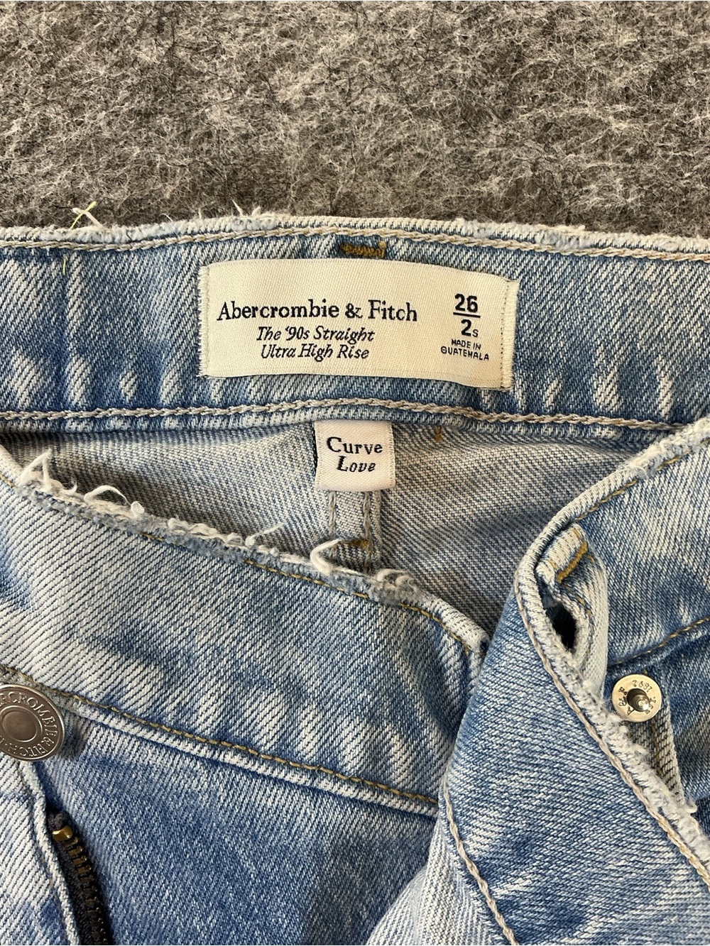 Abercrombie & Fitch High Rise Straight Leg Light Wash Jeans Size 26” - Picture 2 of 5